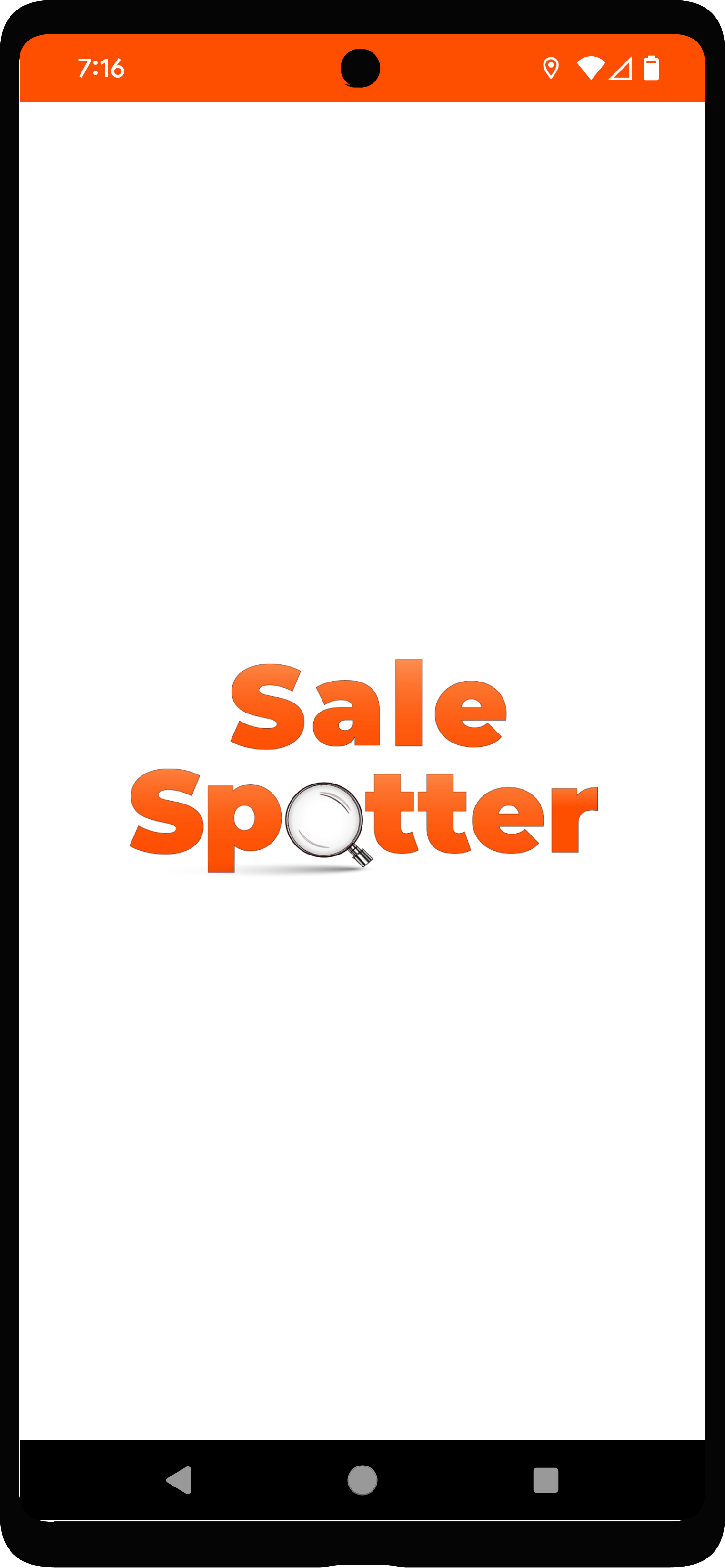 Phone displaying Sale-Spotter logo